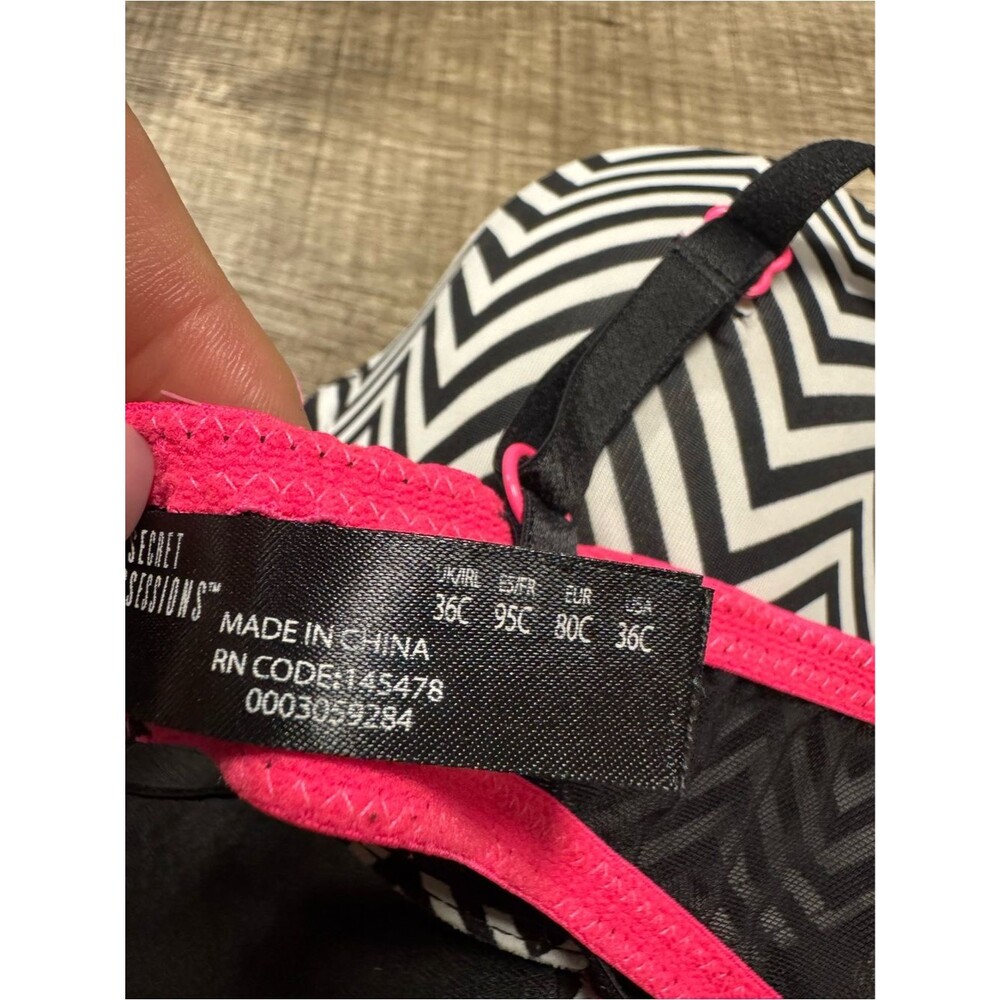Secret Impressions Black & White Aztec Print Bra Size 36C - Picture 5 of 5